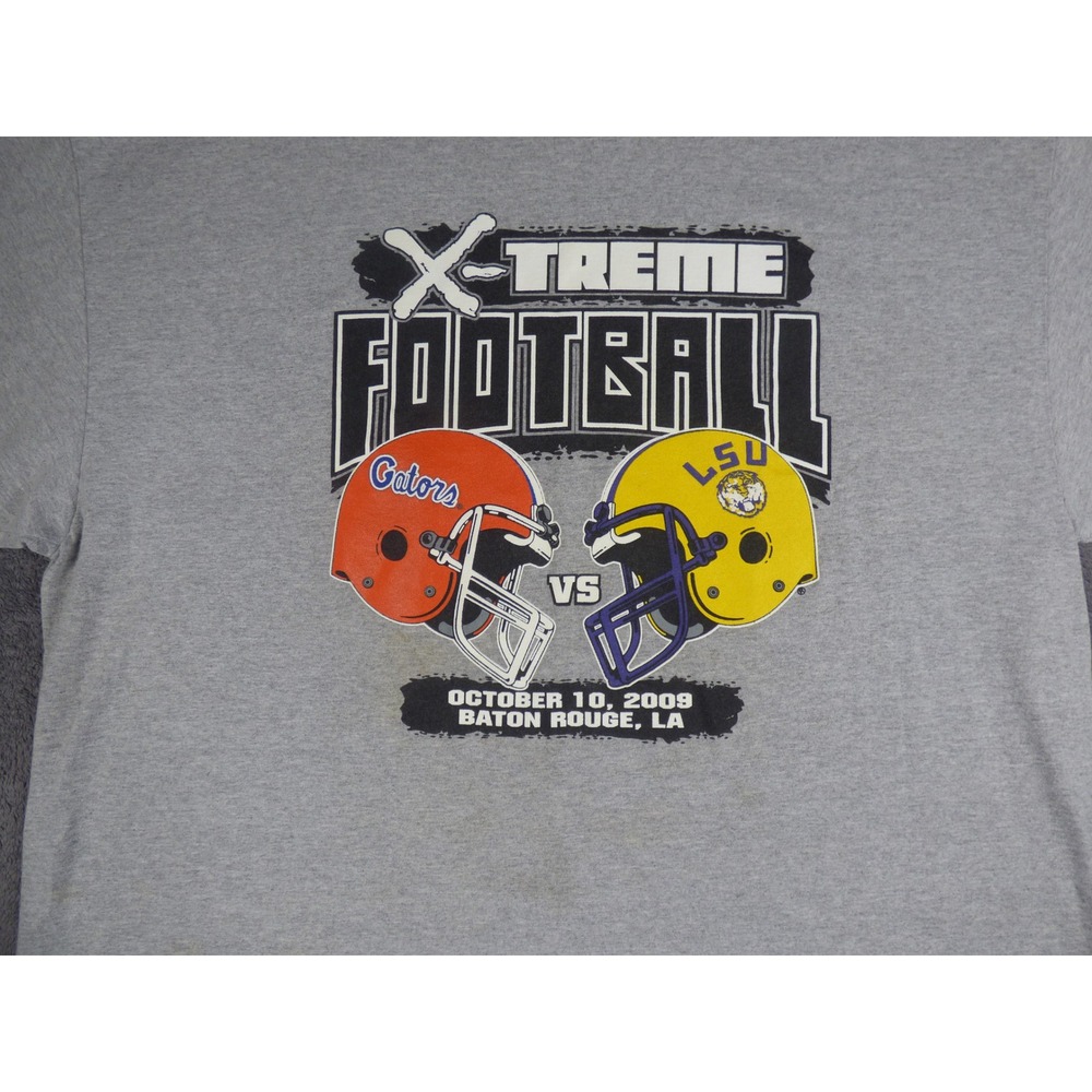 LSU vs Florida Gators X-Treme Football 2009 Gray T-Shirt Mens XXL Tri-Lake